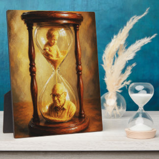 Plaque Photo Hourglass of Life Time Passage Symbolic Painting