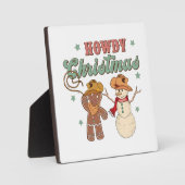 Plaque Photo Howdy Christmas Cowboy Snowman Western Funny (Recto)