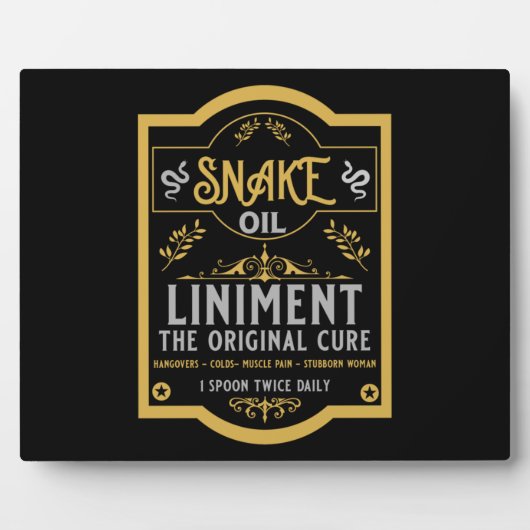 Plaque Photo Huile de serpent blanc sauvage de Cowboy (Devant)