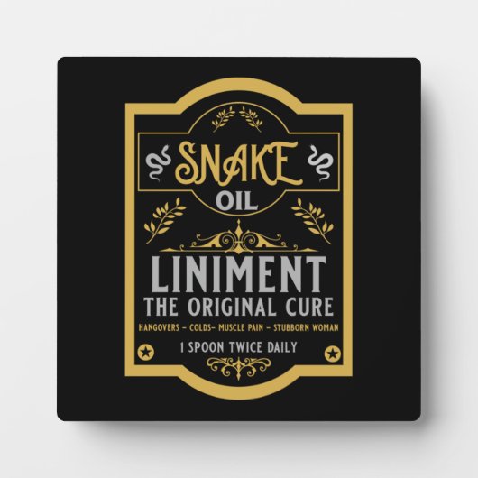 Plaque Photo Huile de serpent blanc sauvage de Cowboy (Devant)