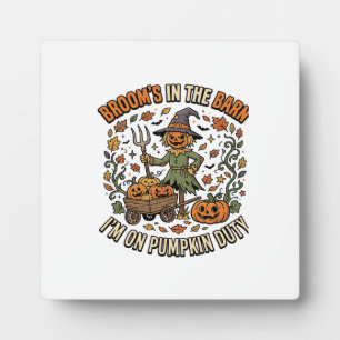 Plaque Photo Humour de citrouille de sorcière d'Halloween