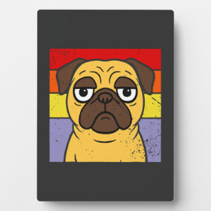 Plaque Photo Humour pour amateur de chien Pug sarcastique et dr