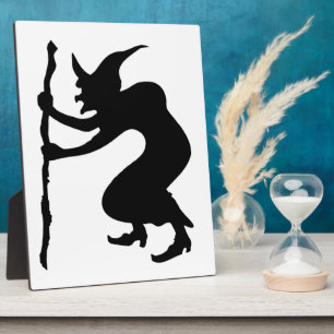PLAQUE PHOTO HUNCHBACK HALLOWEEN WITCH