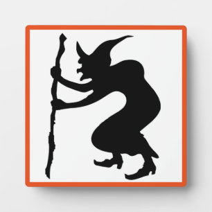 PLAQUE PHOTO HUNCHBACK HALLOWEEN WITCH