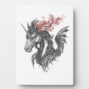 Plaque Photo Hybride de Licorne et de Dragon de Feu (1)