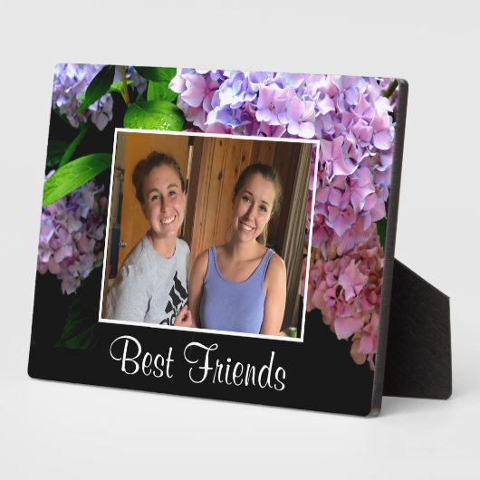 Plaque Photo Hydrangea garden, rose, bleu, purple floral (Côté)