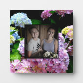 Plaque Photo hydrangea jardin rose violet bleu vert fleuri (Devant)