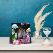 Plaque Photo hydrangea jardin rose violet bleu vert fleuri (Insitu)