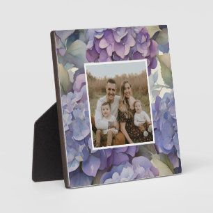 Plaque Photo Hydrangeas aquarelles bleu violet poussiéreux élég