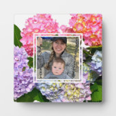 Plaque Photo Hydrangées florales rose pâle bleu jaune vert (Devant)