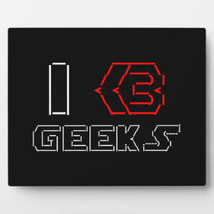 Plaque Photo I Heart Geek ASCII ART