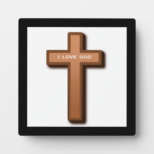 PLAQUE PHOTO "I LOVE GOD" CROSS (Devant)