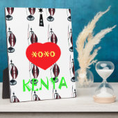 Plaque Photo I Love Kenya Massai Art Print (Côté)