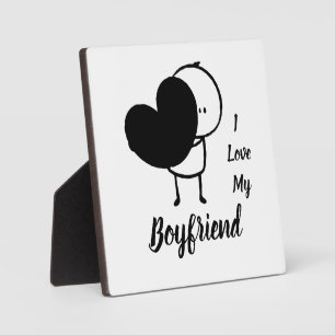 Plaque Photo I Love My BOYFRIEND - Personnalisé moderne