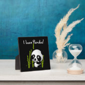 Plaque Photo I Love Pandas Panda ours avec bambou (Insitu)