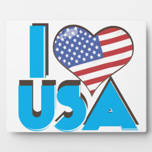 Plaque Photo I Love USA Retro 80s