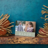 Plaque Photo I Love You Daddy Modern Sage Green 2 Photo Collage (Côté)