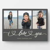 Plaque Photo I Love You Modern Heart Script Photo Collage (Devant)