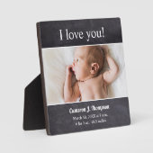 Plaque Photo I Love you Présentation de naissance photo bébé (Recto)