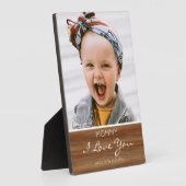 Plaque Photo I Love You Rustic Wood Effect Photo (Côté)