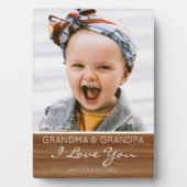 Plaque Photo I Love You Rustic Wood Effect Photo (Devant)