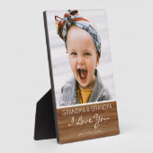 Plaque Photo I Love You Rustic Wood Effect Photo (Côté)