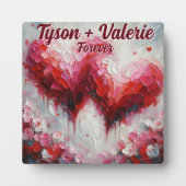 Plaque Photo I Love You Two Abstract Hearts Personalized (Devant)