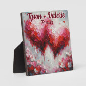 Plaque Photo I Love You Two Abstract Hearts Personalized (Recto)