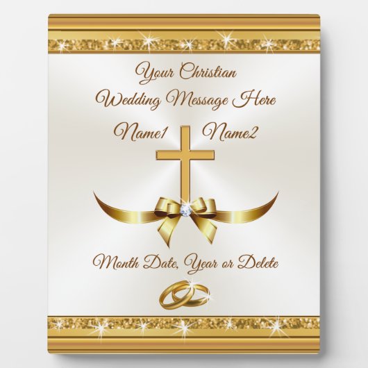 Plaque Photo Idées cadeaux Mariage chrétien personnalisées (Devant)