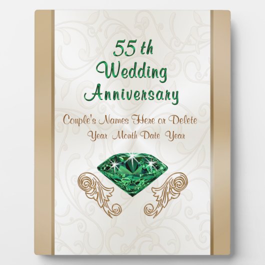 Plaque Photo Idées cadeaux personnalisées pour le 55e anniversa (Devant)