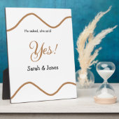 Plaque Photo Il a demandé elle a dit oui engagement simple mini (Côté)