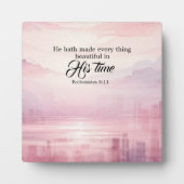 Plaque Photo "Il A Tout Rendu Beau" Coucher De Soleil Aquarelle (Devant)