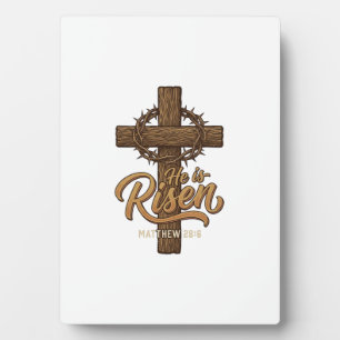 Plaque Photo Il Est Ressuscité Croix Couronne D'épines Chemise