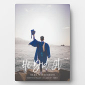 Plaque Photo Il L'A Fait Moderne Script Graduation Photo (Devant)