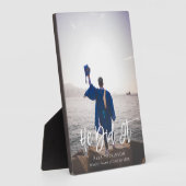 Plaque Photo Il L'A Fait Moderne Script Graduation Photo (Côté)