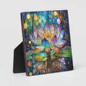 Plaque Photo Illuminated Blooming Lotus Flower (Recto)
