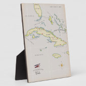 Plaque Photo Illustrated map of Cuba (Côté)