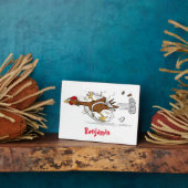 Plaque Photo Illustration amusante de poulet cool (Côté)