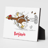 Plaque Photo Illustration amusante de poulet cool (Côté)