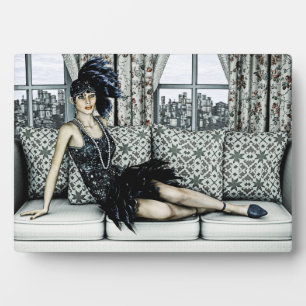 Plaque Photo Illustration d'art de la mode Flapper des Années F