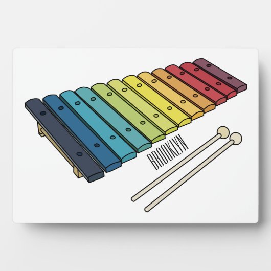 Plaque Photo Illustration de bande dessinée en Xylophone (Devant)