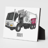 Plaque Photo Illustration de camion à ordures (Côté)