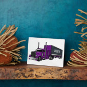 Plaque Photo Illustration de camion semi-remorque (Côté)