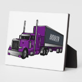 Plaque Photo Illustration de camion semi-remorque (Côté)