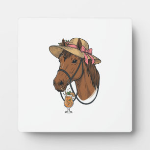 Plaque Photo Illustration de chapeau d'été cocktail cheval vint