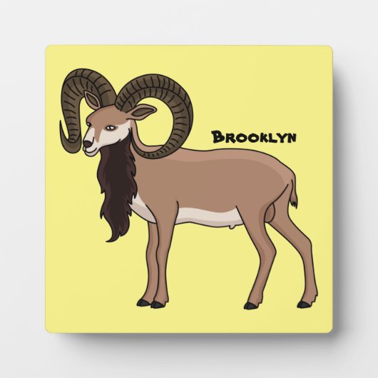 Plaque Photo Illustration de chèvre de Mouflon (Devant)