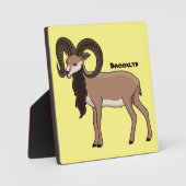 Plaque Photo Illustration de chèvre de Mouflon (Recto)