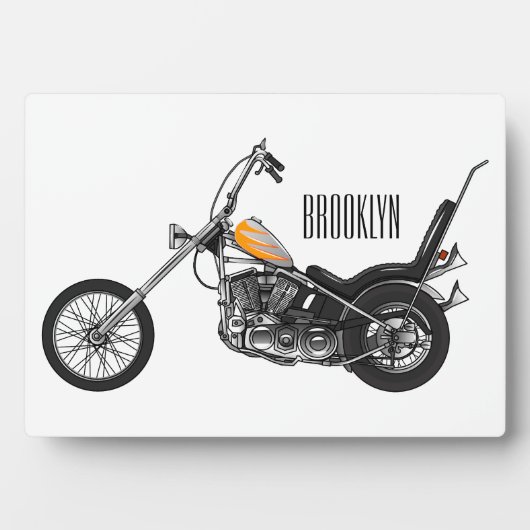 Plaque Photo Illustration de Chopper Motorcycle 1950 (Devant)