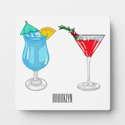Plaque Photo Illustration de cocktail (Devant)