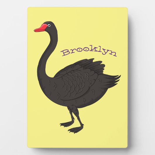 Plaque Photo Illustration de cygne noir (Devant)